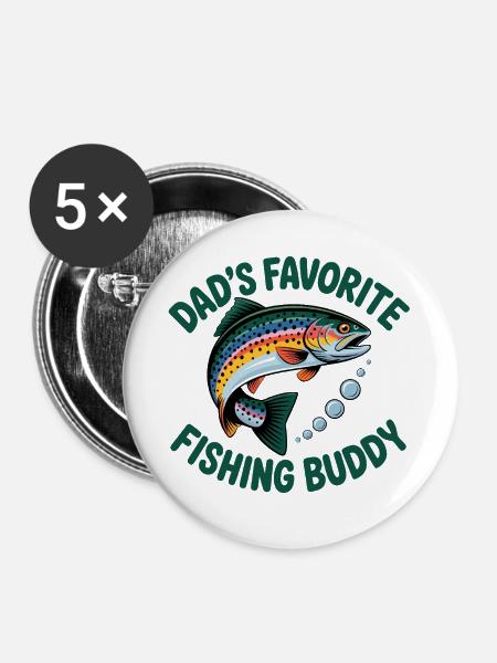 Papa Angel Buddy - Buttons groß 56 mm (5er Pack) - Weiß