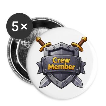 wappen-crew-member - Buttons groß 56 mm (5er Pack) - Weiß - Vorne