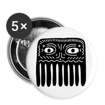 Ancient Guardian Spirit Mask Graphic - Buttons large 2.2''/56 mm (5-pack) - white - Front