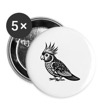 Calopsitte - Lot de 5 grands badges (56 mm) - blanc - Devant