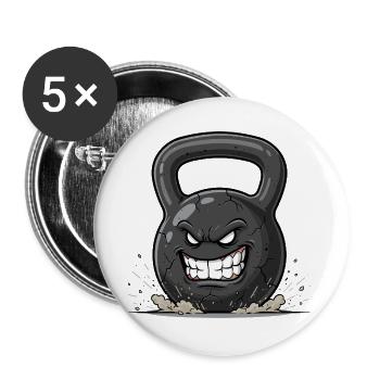 Angry Kettlebell – Burst of Force - Buttons large 2.2''/56 mm (5-pack) - white - Front