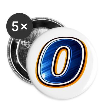 Maillot de football numéro 0 Design Style sportif - Lot de 5 grands badges (56 mm) - blanc - Devant
