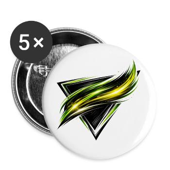 Leotard Design Stripe Green Yellow Sporty Style - Buttons large 2.2''/56 mm (5-pack) - white - Front
