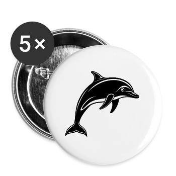 Dolphin - Buttons large 2.2''/56 mm (5-pack) - white - Front