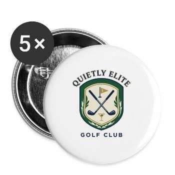 Leises Elite Golfclub Wappen - Buttons groß 56 mm (5er Pack) - Weiß - Vorne