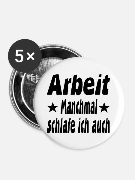 Arbeit - Buttons groß 56 mm (5er Pack) - Weiß