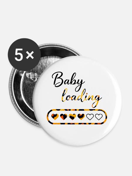 Leopard Loading baby - Buttons groß 56 mm (5er Pack) - Weiß