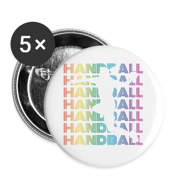 Joueur de handball - Lot de 5 grands badges (56 mm) - blanc - Devant