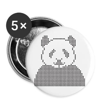 Portrait géométrique de panda dots - Lot de 5 grands badges (56 mm) - blanc - Devant