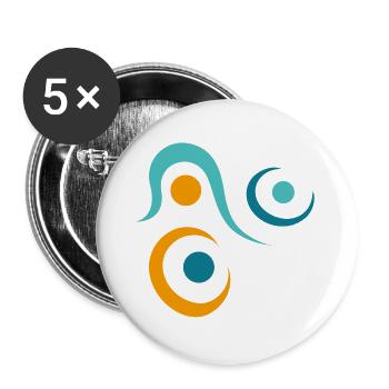 Yoga design_10 - Buttons large 2.2''/56 mm (5-pack) - white - Front
