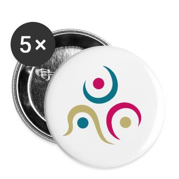 Yoga design_9 - Lot de 5 grands badges (56 mm) - blanc - Devant