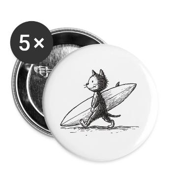 Sürfkätzchen - Lot de 5 grands badges (56 mm) - blanc - Devant