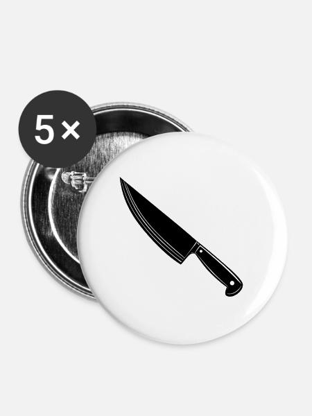 Kochmesser - Buttons groß 56 mm (5er Pack) - Weiß