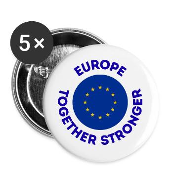 L’Europe Ensemble Emblème Fort - Lot de 5 grands badges (56 mm) - blanc - Devant