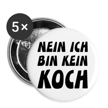 Koch - Buttons groß 56 mm (5er Pack) - Weiß - Vorne