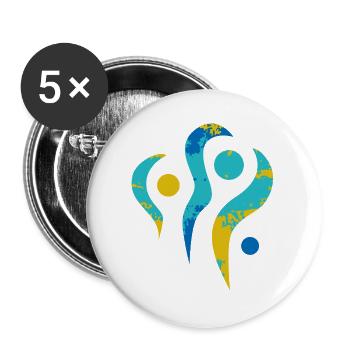 Yoga design_24 - Buttons large 2.2''/56 mm (5-pack) - white - Front