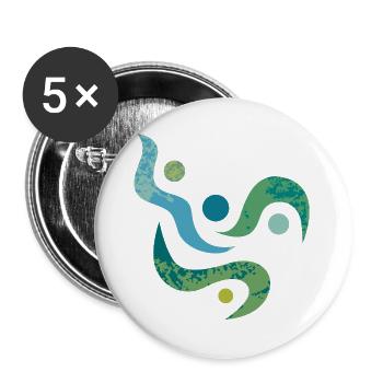 Yoga design_33 - Lot de 5 grands badges (56 mm) - blanc - Devant
