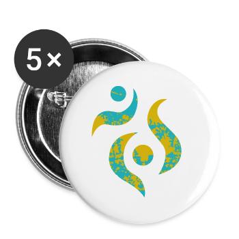 Yoga design_23 - Buttons large 2.2''/56 mm (5-pack) - white - Front