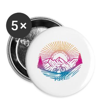 Descente à vélo - Lot de 5 grands badges (56 mm) - blanc - Devant