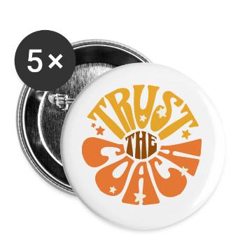 Tennis Trainer Shirt, Trust the Coach hoodie, Cap - Buttons groß 56 mm (5er Pack) - Weiß - Vorne