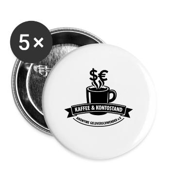 Kaffee & Kontostand Motiv - Buttons groß 56 mm (5er Pack) - Weiß - Vorne