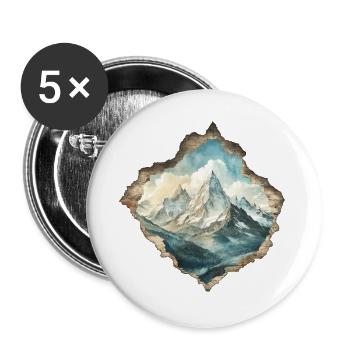 Montagnes - Lot de 5 grands badges (56 mm) - blanc - Devant
