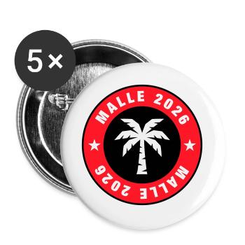 Malle 2026 Palm Tree Circle - Buttons large 2.2''/56 mm (5-pack) - white - Front