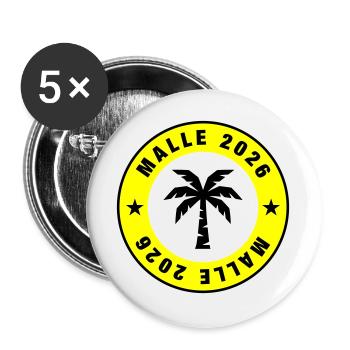 Malle 2026 Palm Tree Circle - Buttons large 2.2''/56 mm (5-pack) - white - Front
