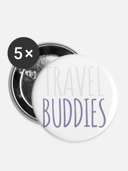 Reisefreunde - Buttons groß 56 mm (5er Pack) - Weiß