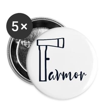 Oma Axe - Buttons groß 56 mm (5er Pack) - Weiß - Vorne