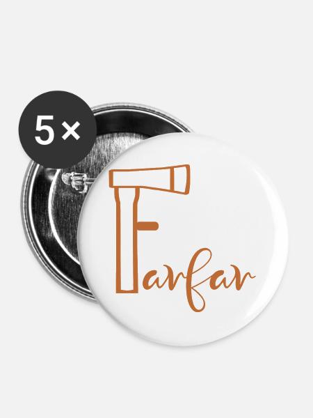 Großvater Axt - Buttons groß 56 mm (5er Pack) - Weiß