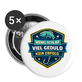 Wenig Schlaf Viel Geduld Kein Erfolg - Buttons groß 56 mm (5er Pack) - Weiß - Vorne