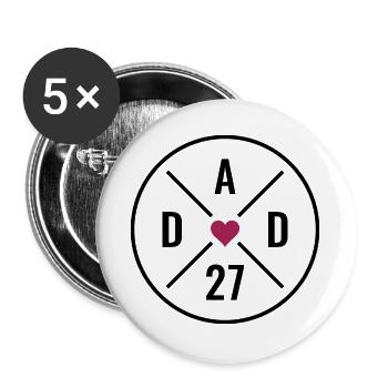 Dad 2027 Heart - Buttons large 2.2''/56 mm (5-pack) - white - Front