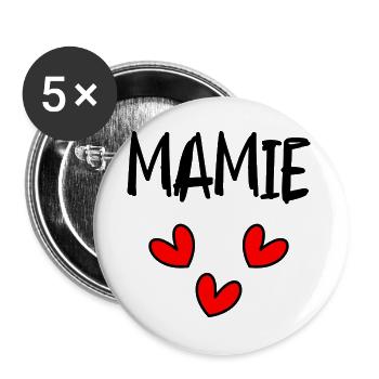 MAMIE. MAMAN. GRAND-MERE. FÊTE DES MÈRES. FÊTE - Lot de 5 grands badges (56 mm) - blanc - Devant