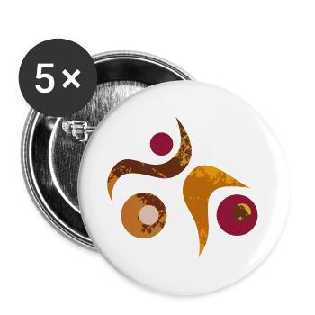 Yoga design_49 - Lot de 5 grands badges (56 mm) - blanc - Devant