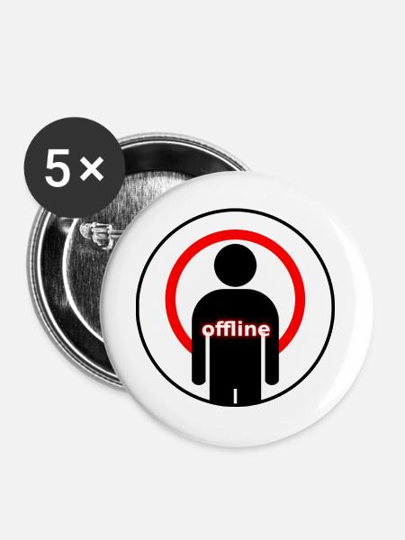 Offline Mode Introvert Signal Lost - Buttons groß 56 mm (5er Pack) - Weiß