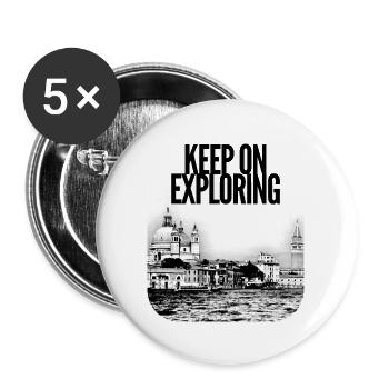 Exploring Venezia Cityscape - Buttons large 2.2''/56 mm (5-pack) - white - Front