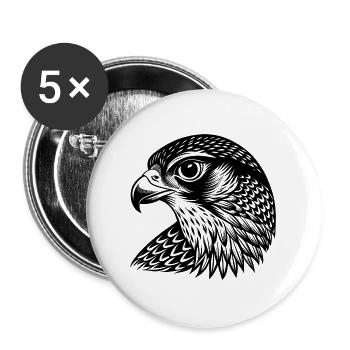 Falcon head - Buttons large 2.2''/56 mm (5-pack) - white - Front