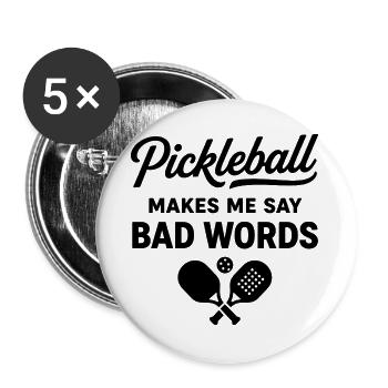 Pickleball Passion | Player and Sports Humor - Buttons large 2.2''/56 mm (5-pack) - white - Front