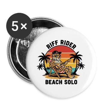 Jaguar Riff Rider Beach Solo Ukulele - Buttons groß 56 mm (5er Pack) - Weiß - Vorne