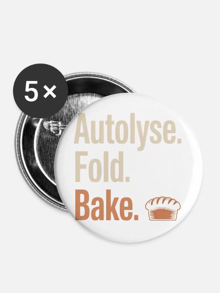 Autolyse Fold Backbrot - Buttons groß 56 mm (5er Pack) - Weiß