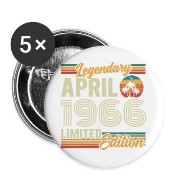 April 1966 60th Anniversary Gift - April 1966 - Buttons large 2.2''/56 mm (5-pack) - white - Front