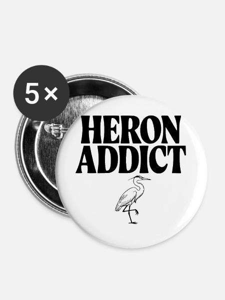 Reihersüchtiger - Buttons groß 56 mm (5er Pack) - Weiß