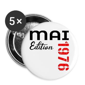 51. Geburtstag Mai 1976 - Buttons groß 56 mm (5er Pack) - Weiß - Vorne