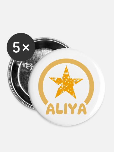 Stern Aliya - Buttons groß 56 mm (5er Pack) - Weiß