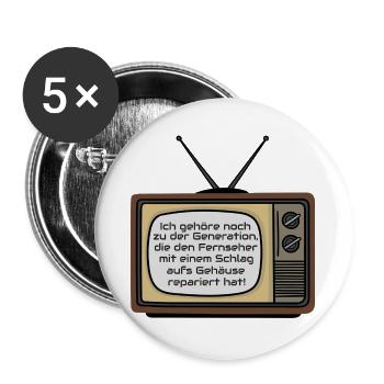 Retrofernseher: Schlag aufs Gehäuse - Buttons groß 56 mm (5er Pack) - Weiß - Vorne