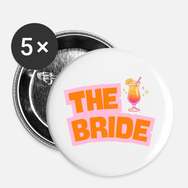 The Bride - Cocktail - customizable - Buttons large 2.2''/56 mm (5-pack) - white