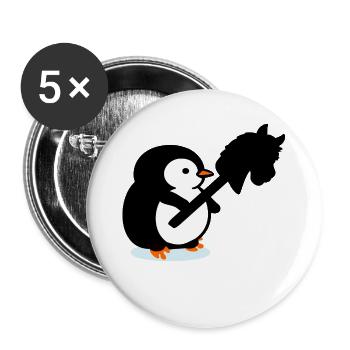 Hobby Horsing Kinder Pinguin - Buttons groß 56 mm (5er Pack) - Weiß - Vorne