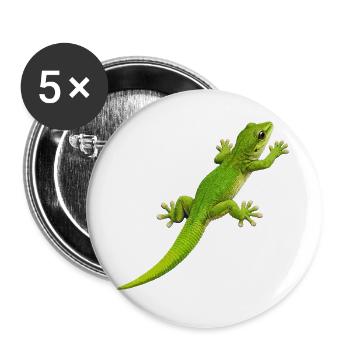 Gecko klettert 1 - Buttons groß 56 mm (5er Pack) - Weiß - Vorne