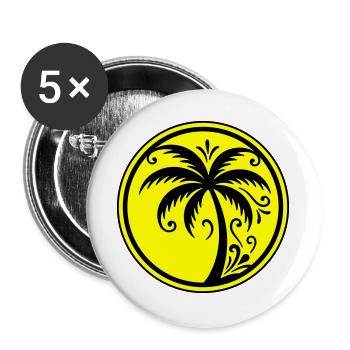 Palm tree icon beach - Buttons large 2.2''/56 mm (5-pack) - white - Front